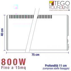 Radiatore elettrico TEGO 800W - Basso consumo per 15 mq