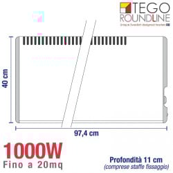Elektrischer Heizkörper TEGO 1000W - Effizient für 20 m²