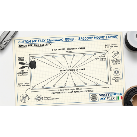 Flexibles Solarpanel 65W 12V monokristallin Boot Italien