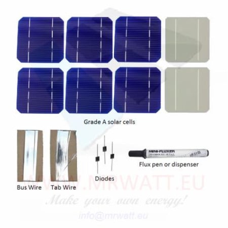 DIY Solar Panel Kit 200W &ndash; 72 Mono Cells 5x5 | MR WATT
