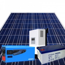 Kit fotovoltaico 3KWp casa 12 pannelli solari policristallini,1 regolatore MPPT 60A,1 inverter ibrido PS4048 4 batterie 200Ah