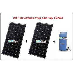 Home DIY off-grid photovoltaic KIT 3KWp composed by 12 PV poly modules 1 MPPT 1 hybrid inverter 4KW power and 4 200Ah batteries