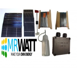 KIT fotovoltaico 70W da 36 celle solari policristalline di 3"X6" pollici (76X156 mm) di classe A e accessori per l'assemblaggio