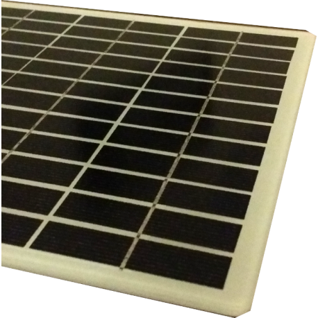 Mini solar module monocrystalline square form made in glass white ground composed by 36 cells size 210X210mm 18V 6W power