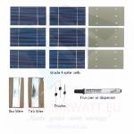 KIT fotovoltaico 1KW da 555 celle solari policristalline di 3"X6" pollici (76X156 mm) di classe A e accessori per l'assemblaggio