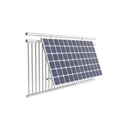 Adjustable support structure for a photovoltaic module on the balcony