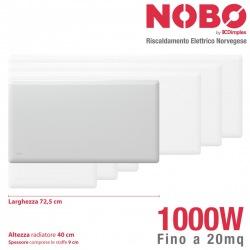 Radiatore elettrico norvegese NOBO 1000W per ambienti fino a 20 mq (include termostato NCU-2Te)