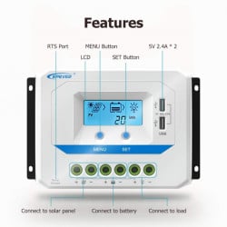 Regulador de Carga PWM 60A con Pantalla para Sistemas 12V-48V