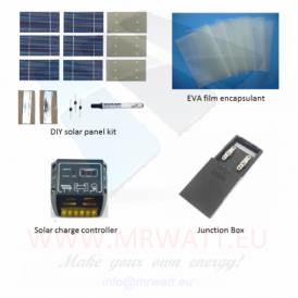 KIT 70W 36 celle solari 3"x6" (80x150mm) A-grade con + EVA + JB + CMP12