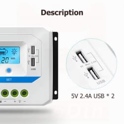 Regulador de Carga PWM 60A con Pantalla para Sistemas 12V-48V