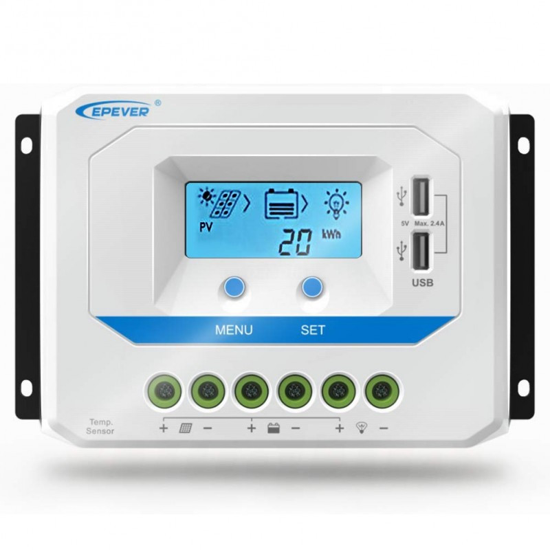 Régulateur De Charge Solaire MPPT 40A - 12V/24V Automatique Avec Écran LCD | Compatible Panneaux Jusqu'à 1040W, Batteries Gel/AGM/Lithium/LiFePO4