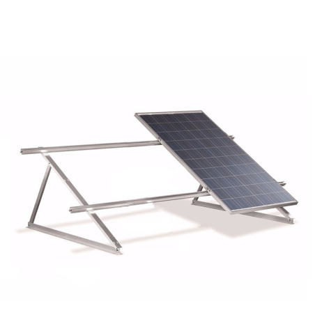 45°-Stütze für 3 Solarmodule auf flachem Dach
