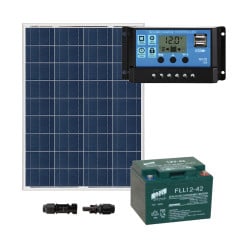 Kit fotovoltaico isola 80Wp 12V per luoghi isolati STARTER+80
