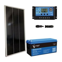 Kit fotovoltaico isola 200Wp 12V per luoghi isolati STARTER+200