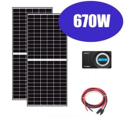Kit solare 670W 24V per baite e case in campagna