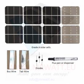KIT 80W 36 solar cells 3"x6" (78x156mm) Monocrystalline A-grade