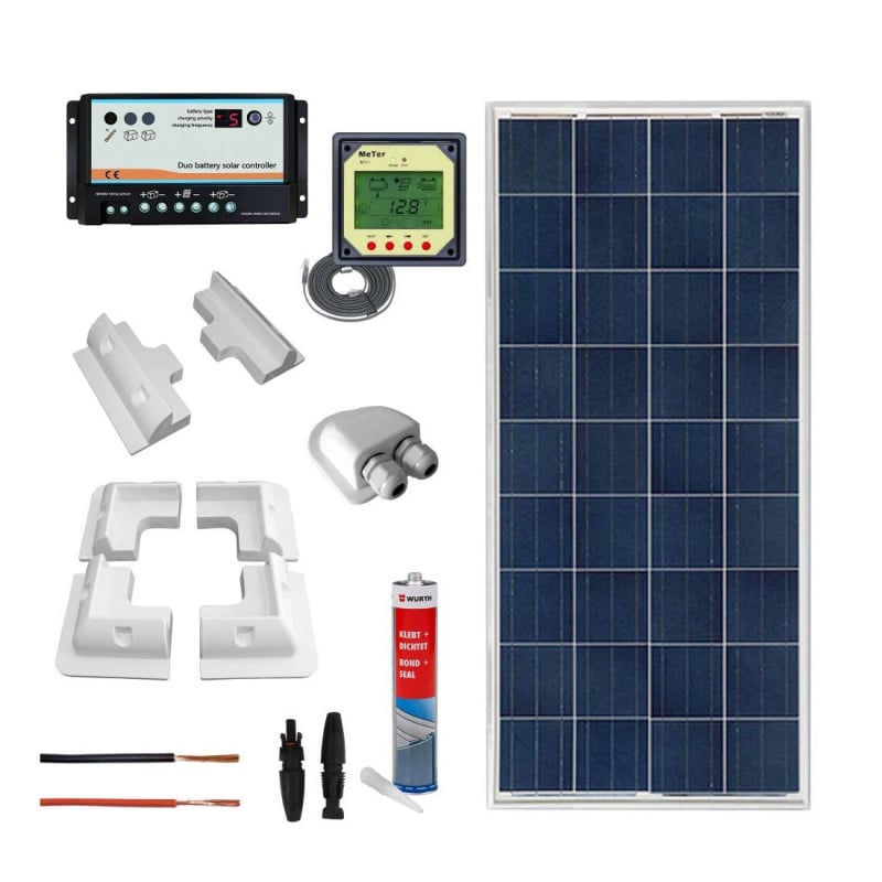 Kit solare 150W per camper - Energia sostenibile in viaggio Kit solare 150W per camper - Energia sostenibile in viaggio