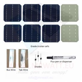 KIT 490W 108 solar cells 6"x6" (156x156mm) Monocrystalline A-grade