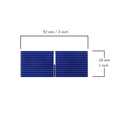 Polycrystalline solar cell 1"x2" or 26x52mm of 1BB