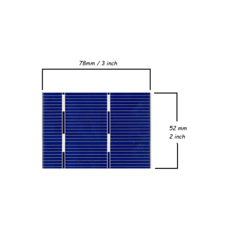 Polycrystalline solar cell 2"x3" or 52x78mm with 2BB