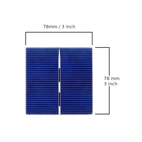 Polykristalline Solarzelle 3”x3” oder 78x78mm mit 1BB