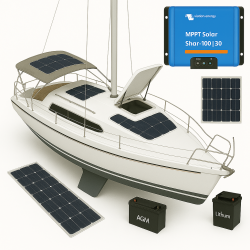 Custom nautical photovoltaic kit for boats and yachts