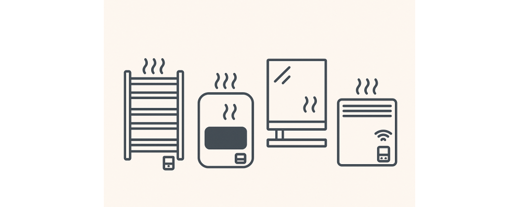 Radiateurs électriques de salle de bain à faible consommation